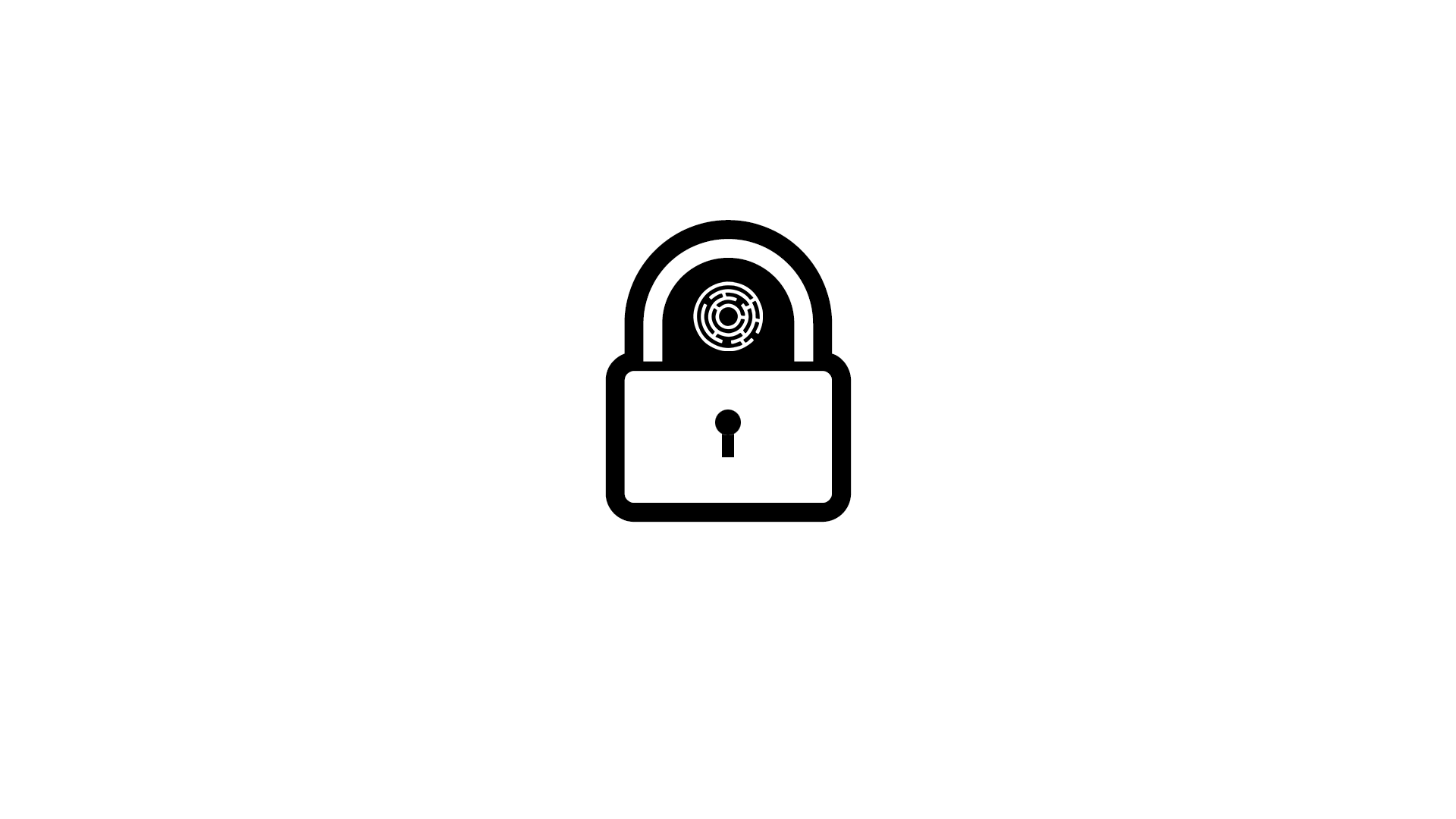 A padlock icon, containing a Mustics™ logo.